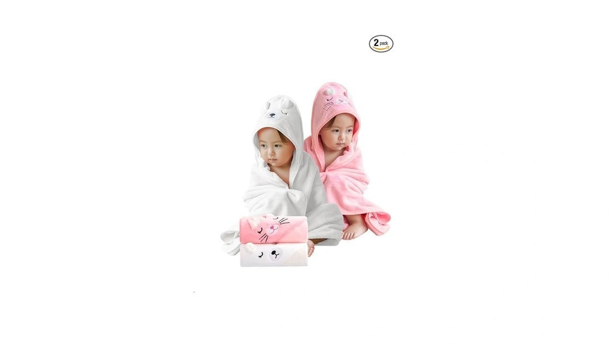 Kiddook Baby Bath Towel,2 Pack Hooded Babie Towels For Newborn,infant,toddler,ultra