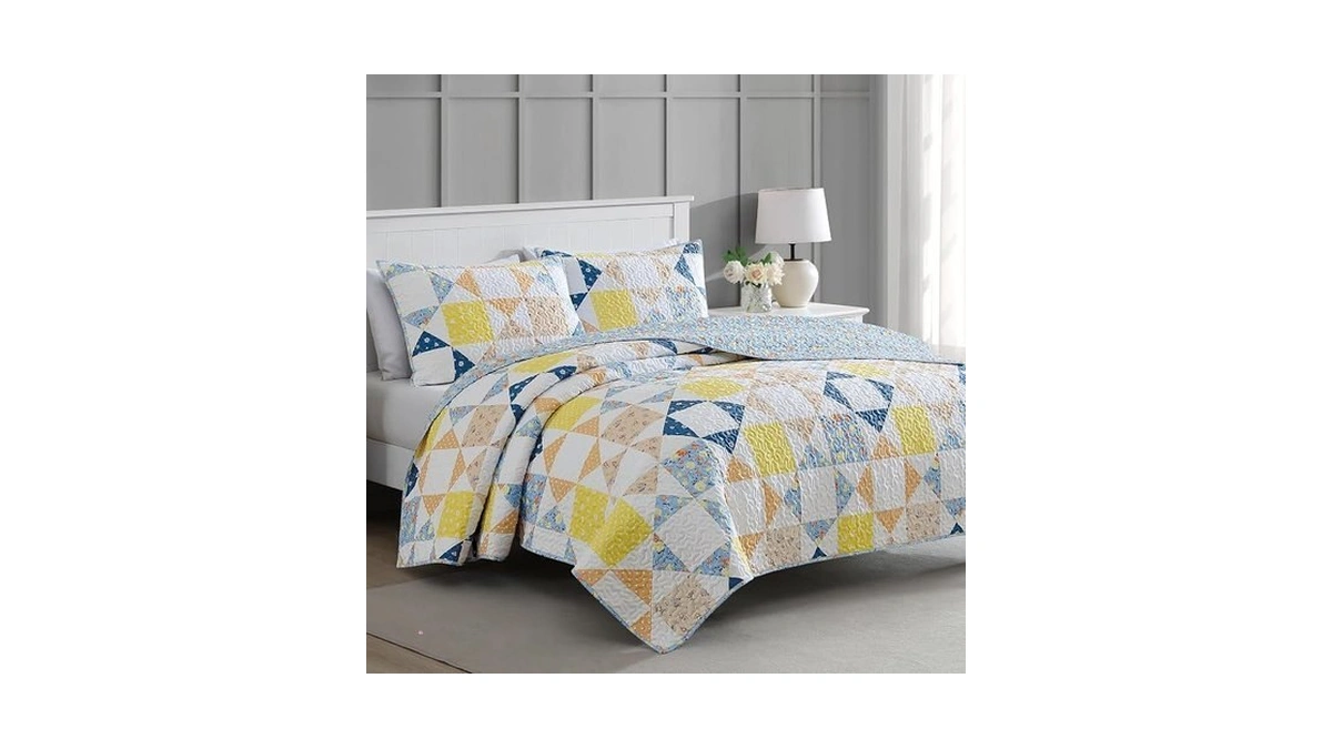 Martha Stewart Full Queen Size Quilt Bedding Set - 3