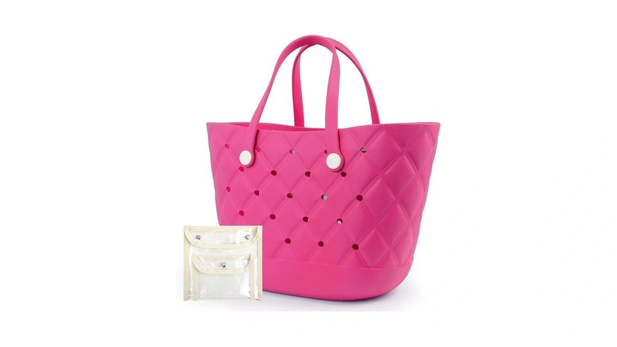 Kcizloz Medium Eva Rubber Beach Bag Waterproof Sandproof, Beach Tote