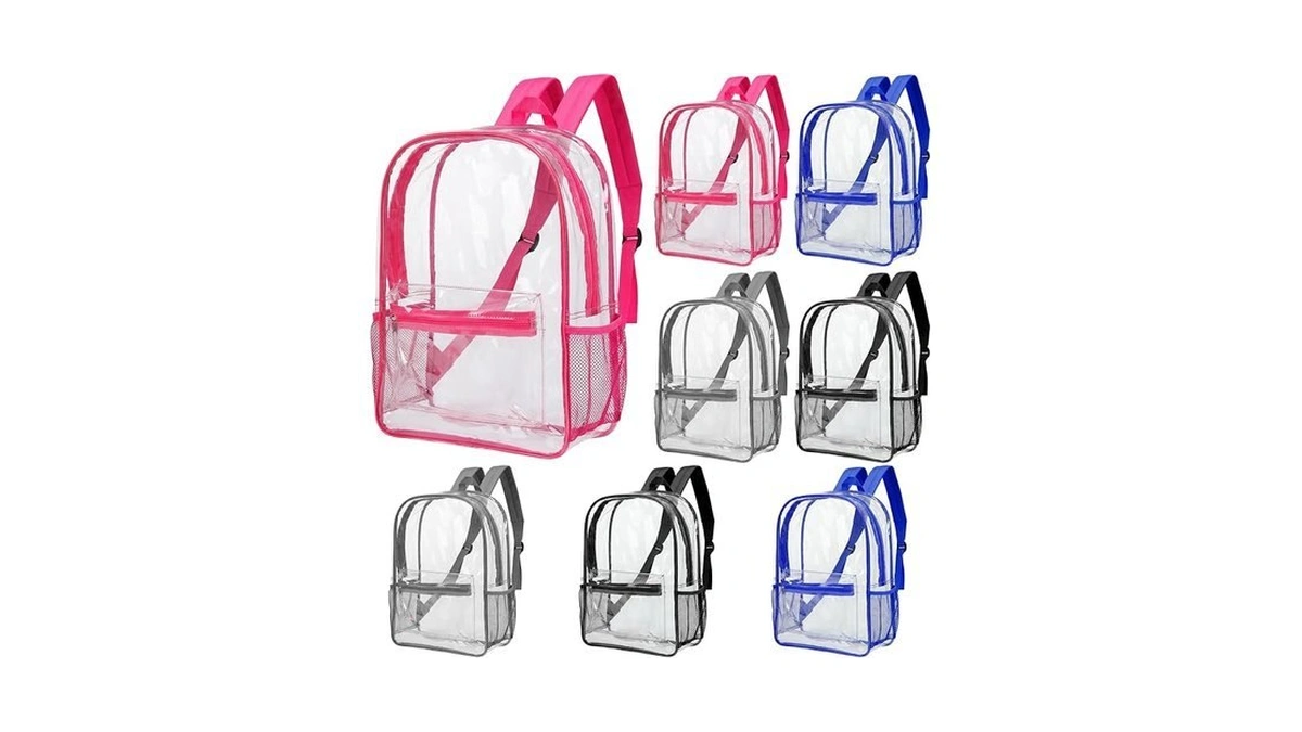 Madholly 8 Pack Bulk Clear Backpack For School - 17"