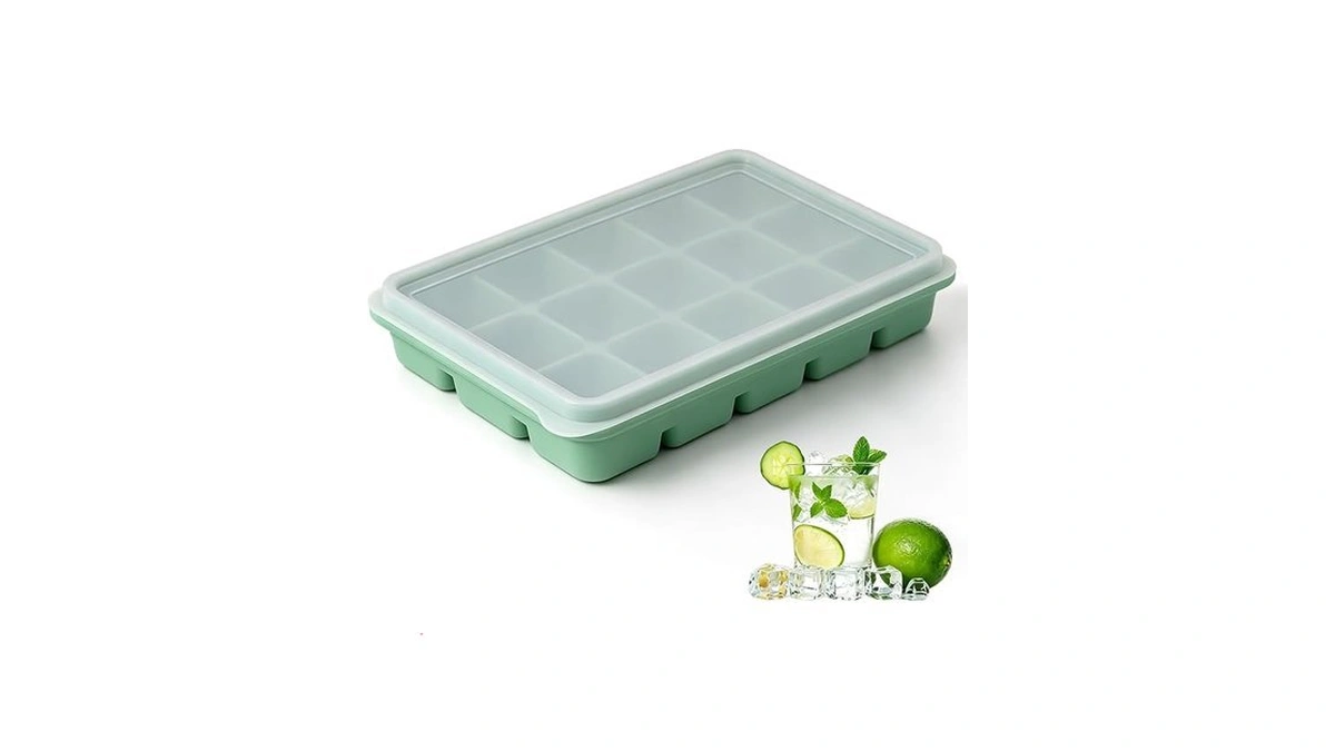 Azxb Ice Cube Trays With Lid, 1 Pack 15 Cubes