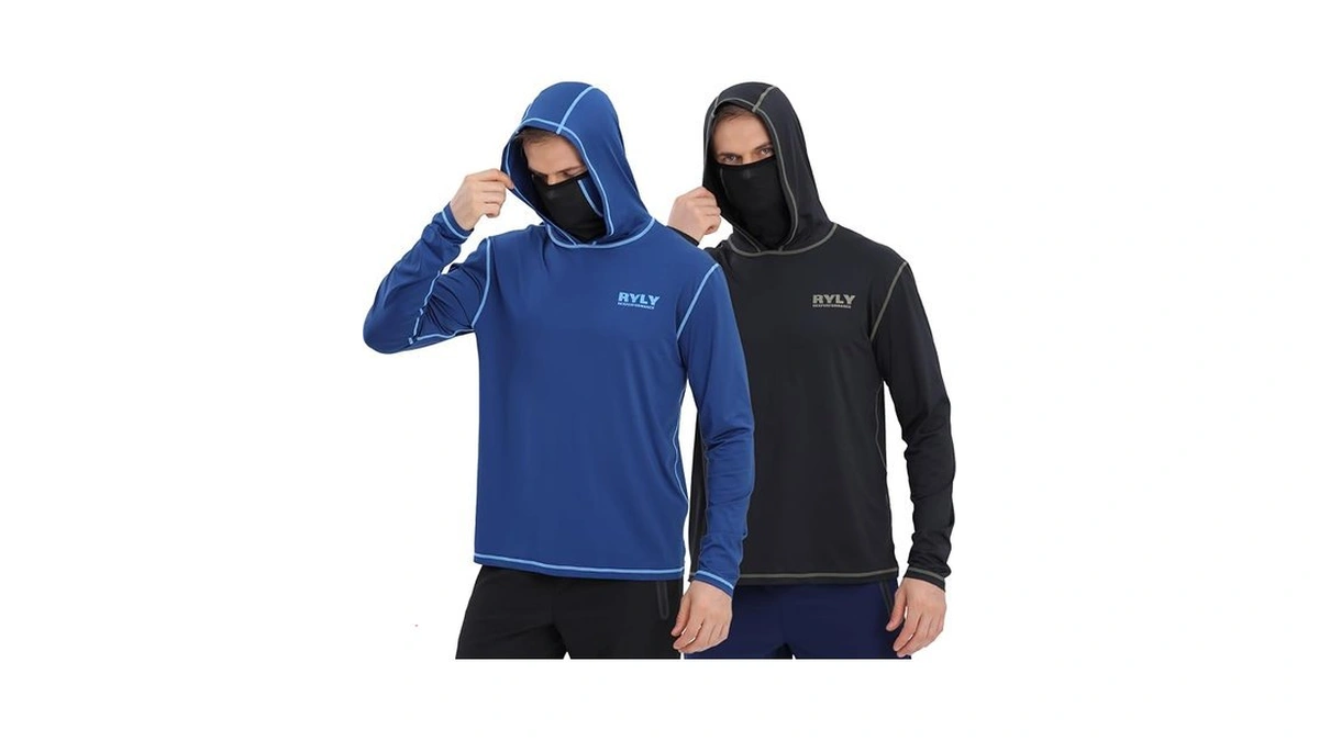 Fishing Hoodie Shirts For Men,2 Packs Performance Long Sleeve Sun