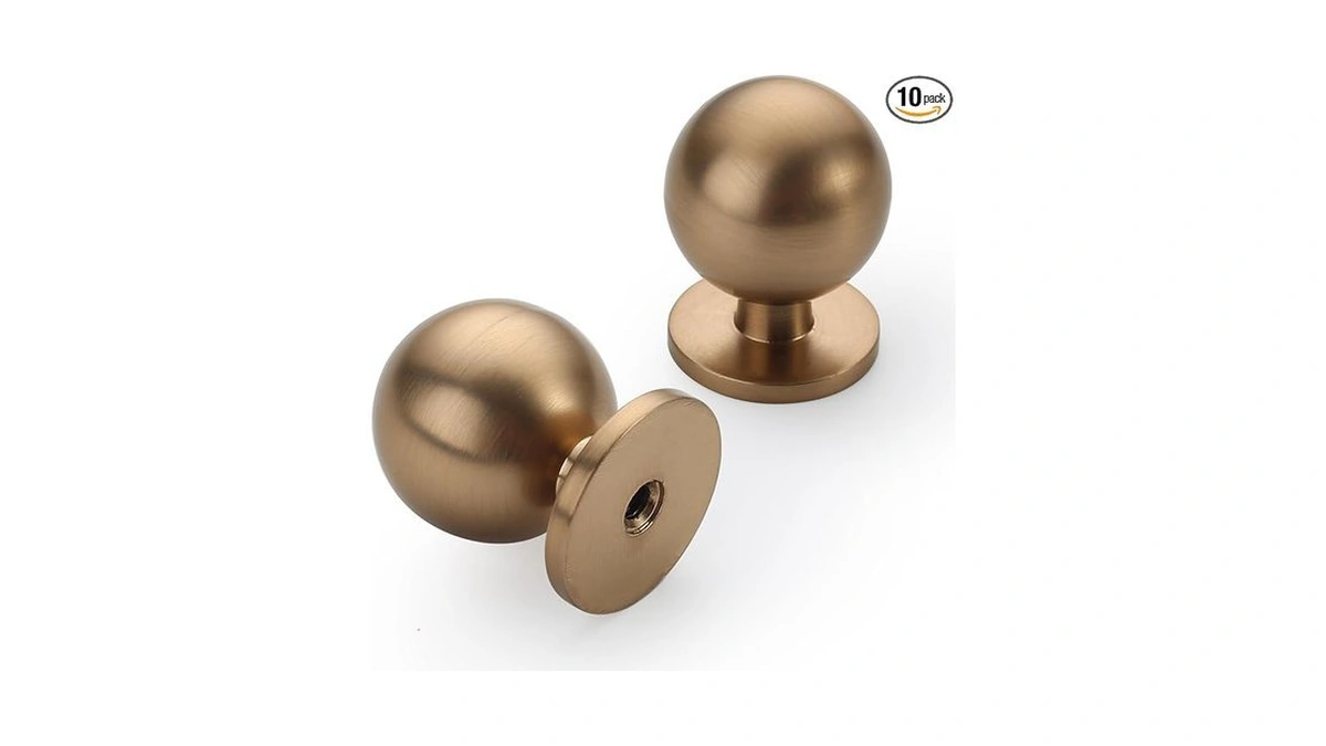 9build 10 Pack 1.2 Inch Champagne Bronze Cabinet Knobs Kitchen
