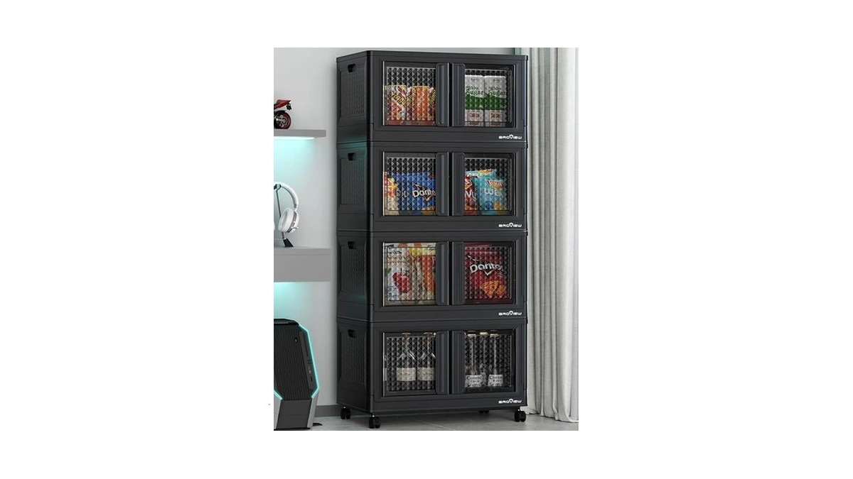 Broview 320qt Storage Bins With Lids, 80gal Plastic Stackable Collapsible
