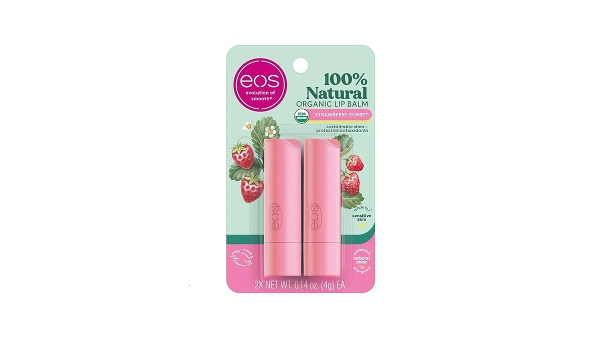 Eos 100% Natural & Organic Lip Balm Sticks - Strawberry