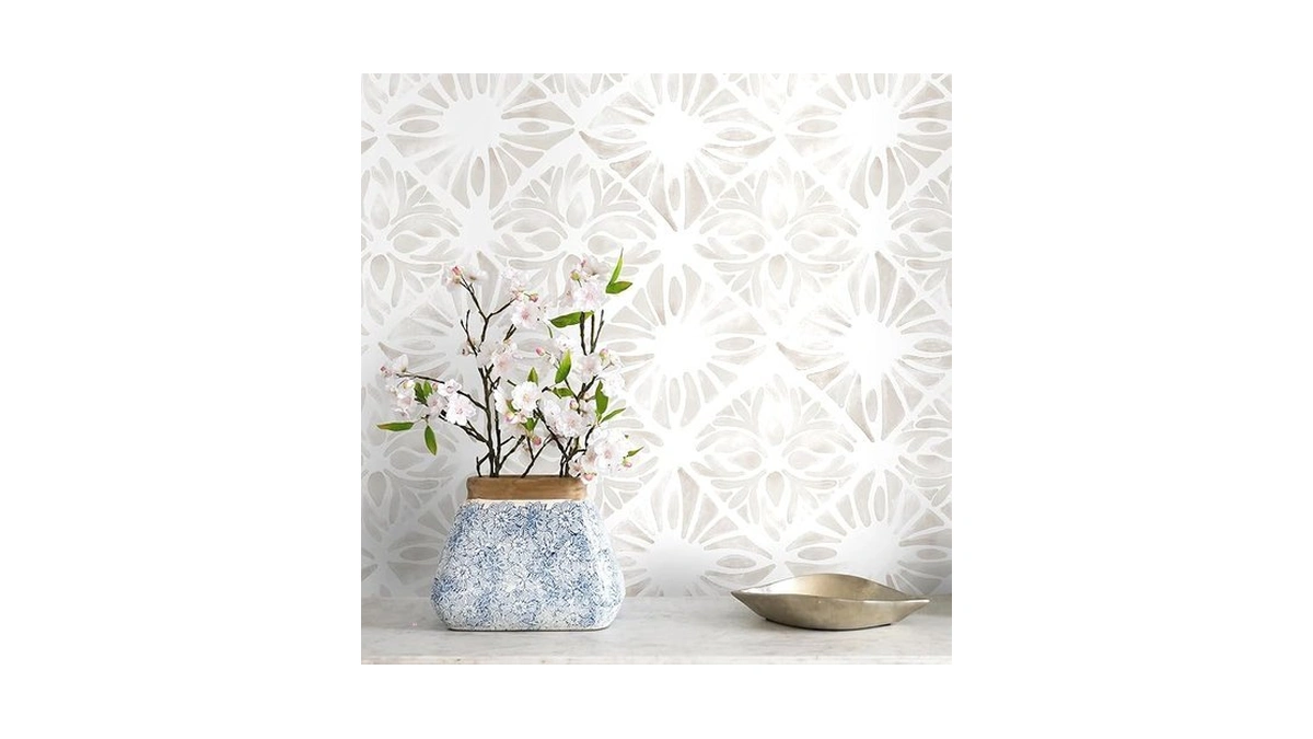 Fiula Geometric Peel And Stick Wallpaper Boho 78.7 "x16.1 White