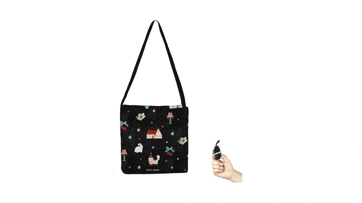 Beegreen Black Red House Ultimate Crossbody Tote Bag - Reusable