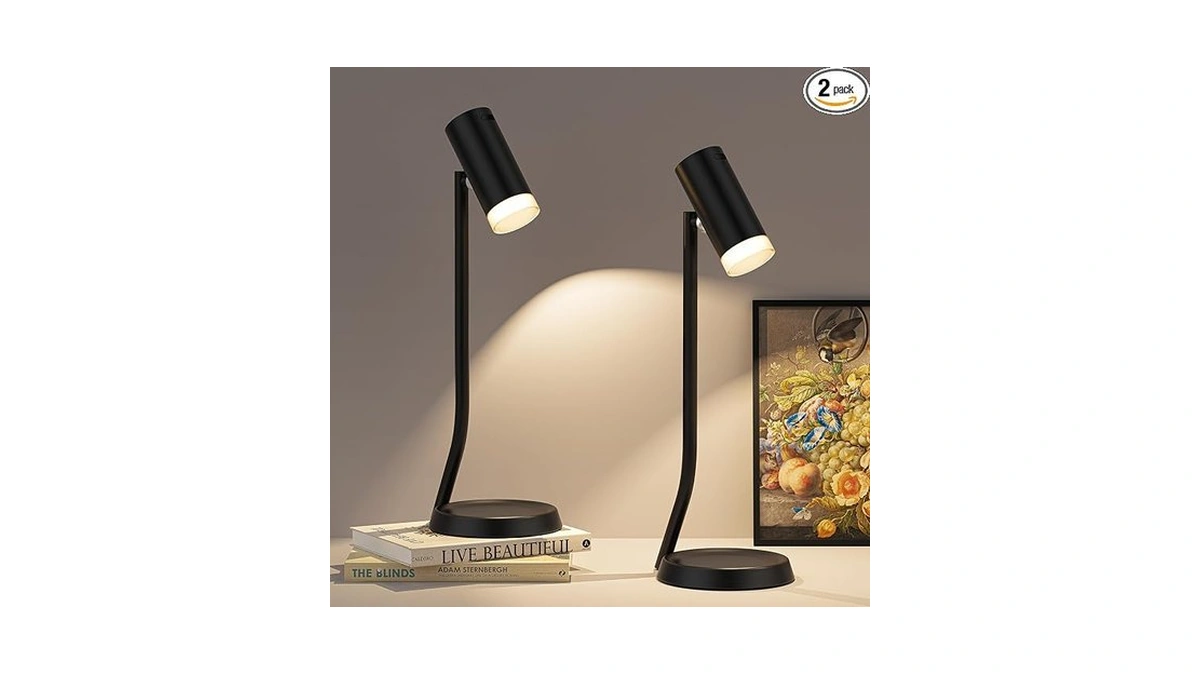 Pesuten Cordless Table Lamps, Battery Operated Portable Table Light With