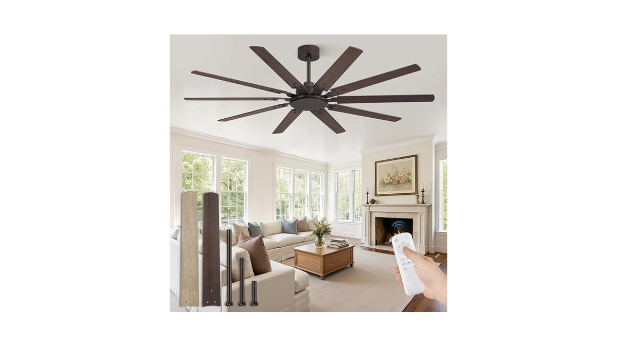 Fanbulous 65 Inch Large Ceiling Fan Without Light, Modern Indoor/outdoor