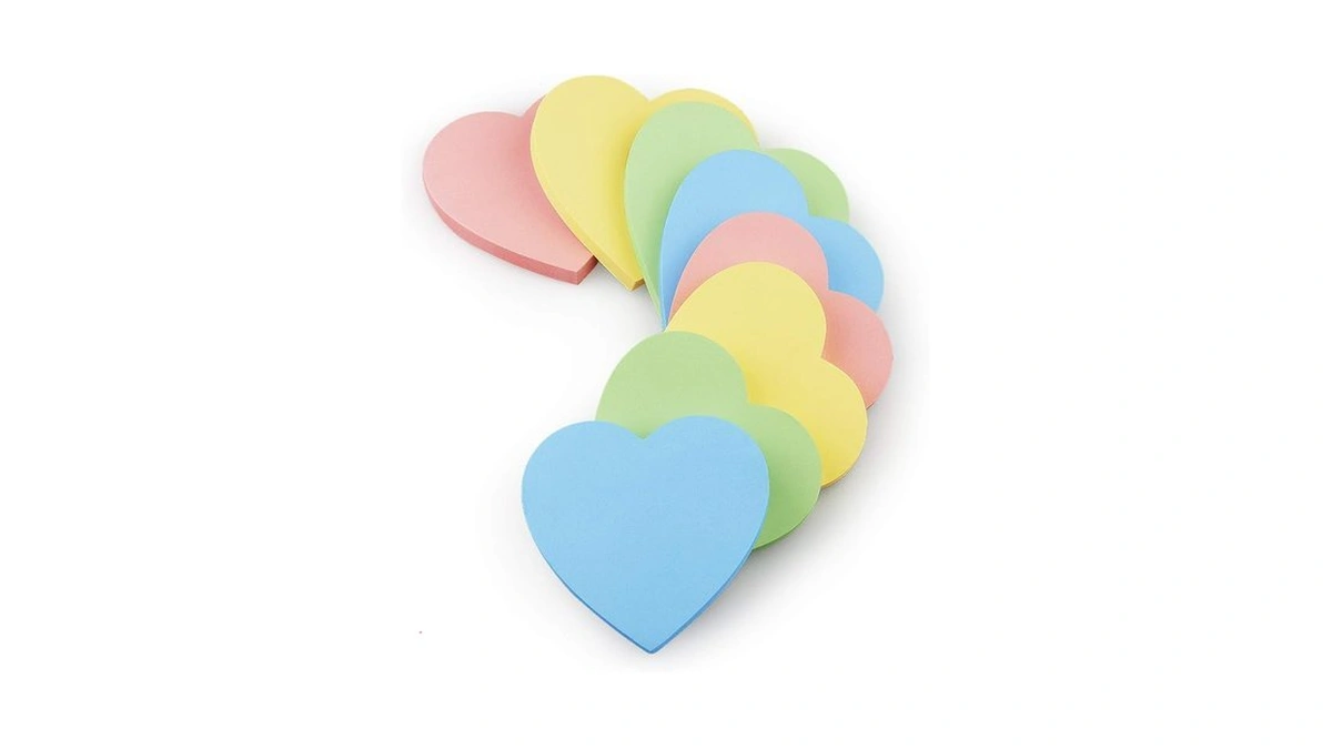 Heart Shape Sticky Notes 4 Color Pastel Colorful Sticky Pad