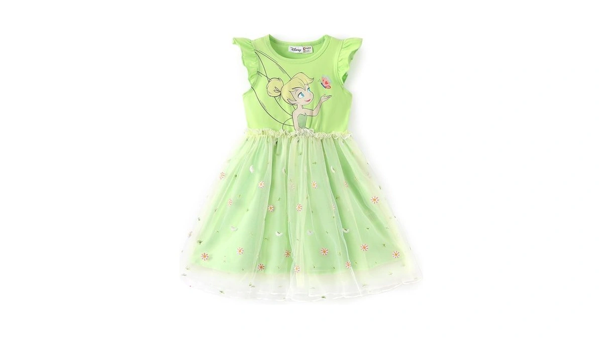 Disney Tinkerbell Toddler To Teen Girl Dresses Ruffle Short Sleeve
