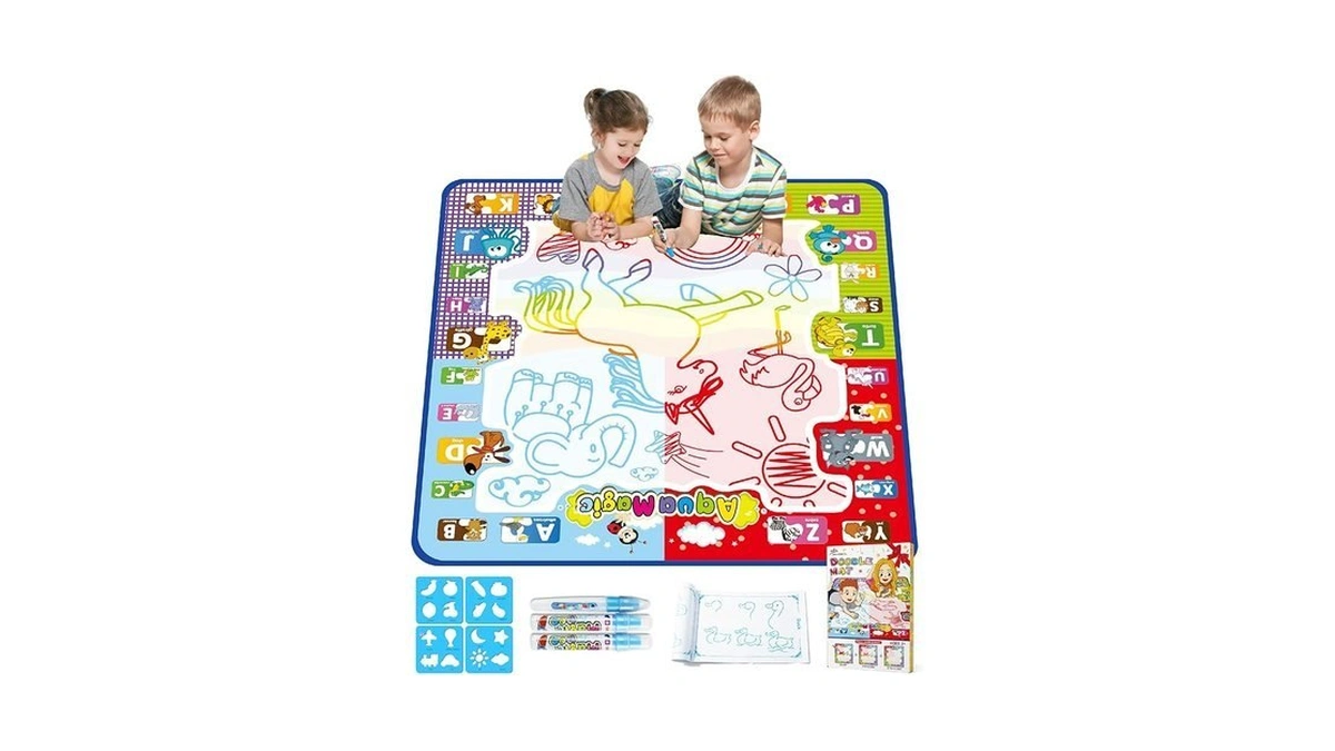 Jasonwell Aqua Water Doodle Mat 31x31 Inches Large Magic Drawing