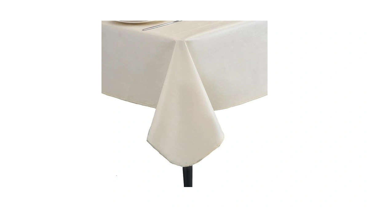 Elegant Rectangular Tablecloth, 100% Waterproof Vinyl, Solid Color Tablecloth, Modern