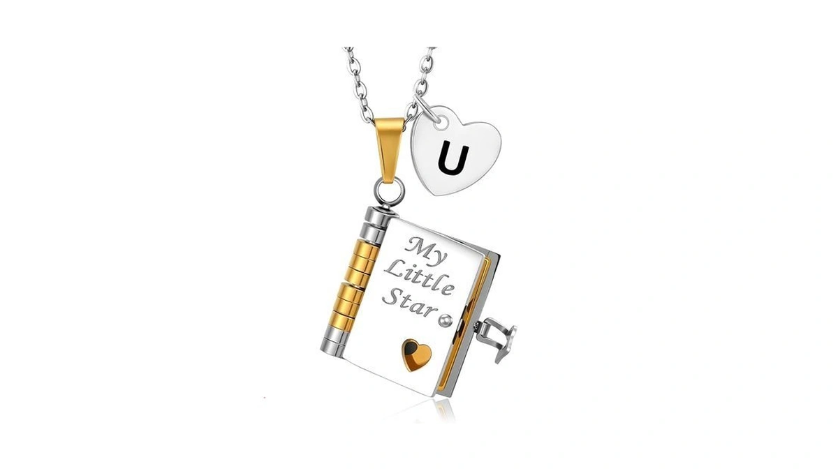 Dorana My Little Star Book Necklace For Daughter-initial Pendant Necklace