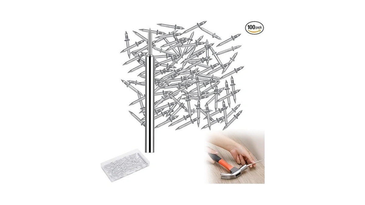 Ovveroche 100pcs Double-head Skirting Thread Seamless Nail, Skirting Line Without