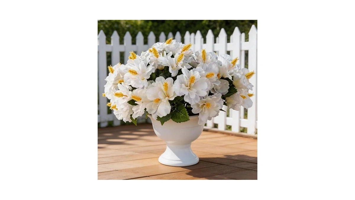 Aevrblos 6pcs Faux Hibiscus Flowers For Outdoor Planters & Porch