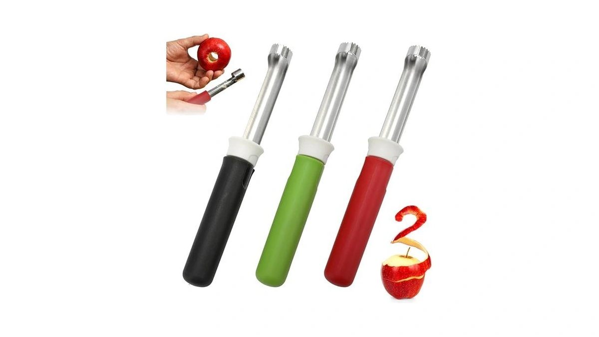 2-in-1 Apple Corer And Peeler Tool 3 Pack, Stainless Steel