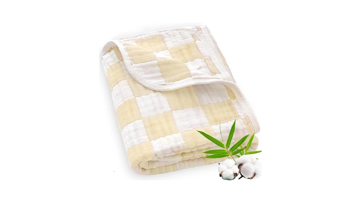 Beilimu Muslin Swaddle Blankets, Checkered Receiving Blankets For Baby Boys