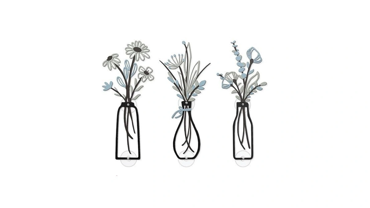Zhiwujia 3 Pieces Metal Flower Wall Decor - Boho Floral