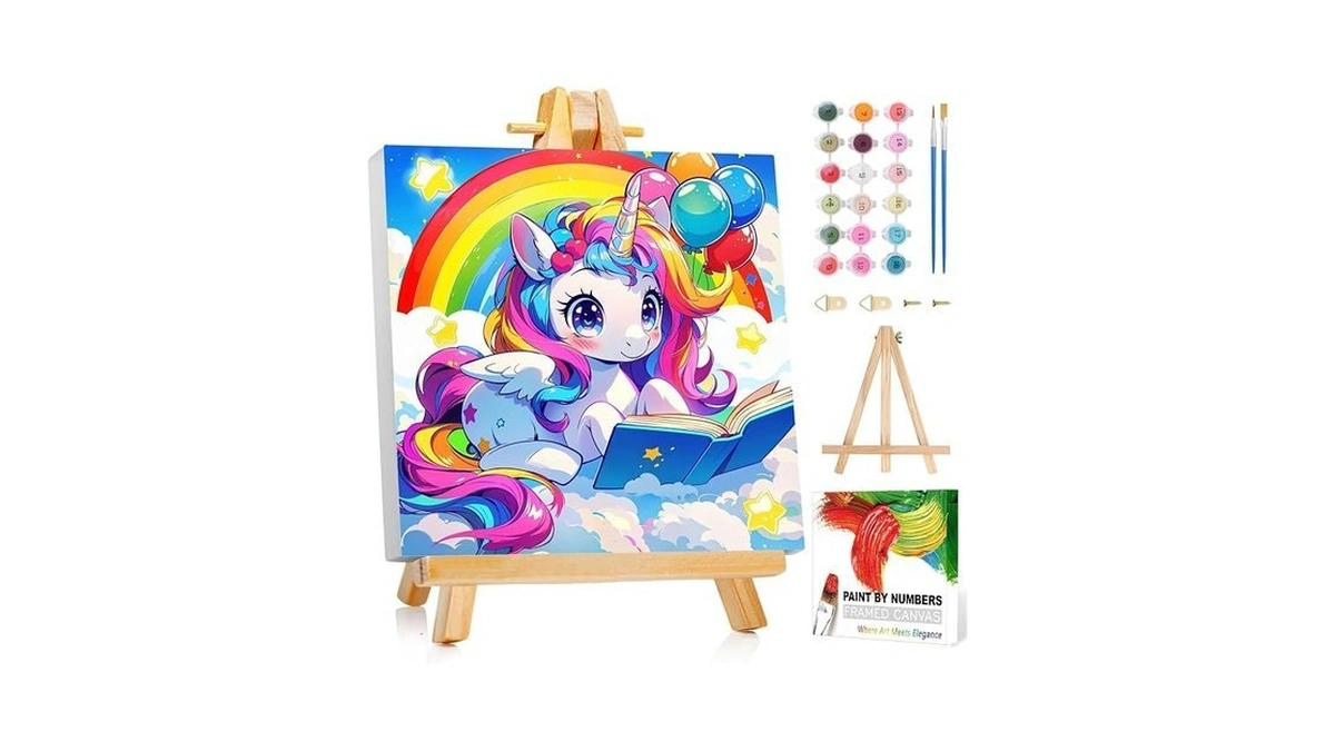Reivworl Cartoon Paint By Numbers Kit For Kids - With