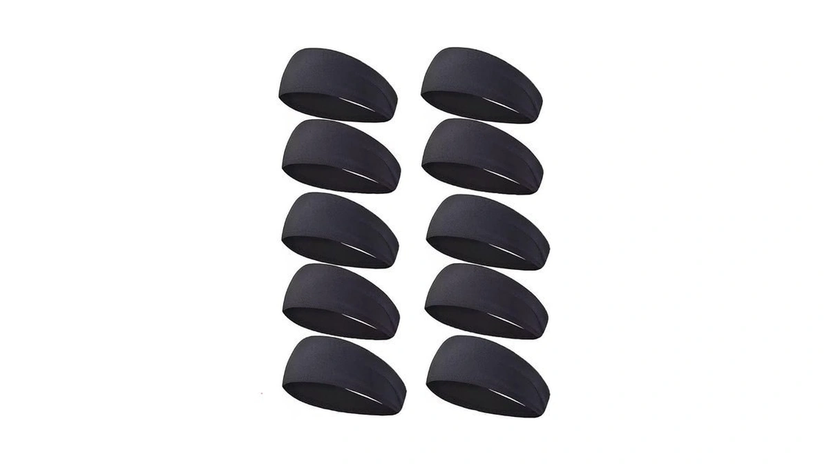 Giggskze 10 Pack Mens Running Headband, Sports Headbands For Men,