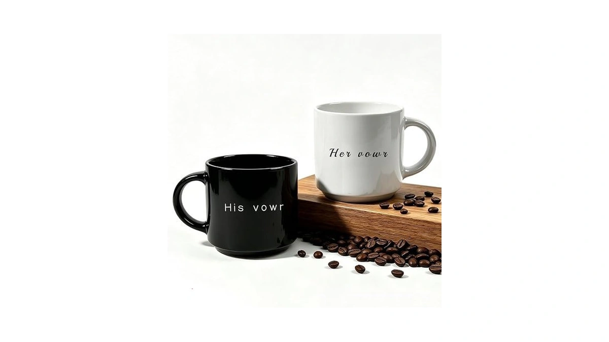 Momugs His And Hers Ceramic Couple Mugs Set – 12oz