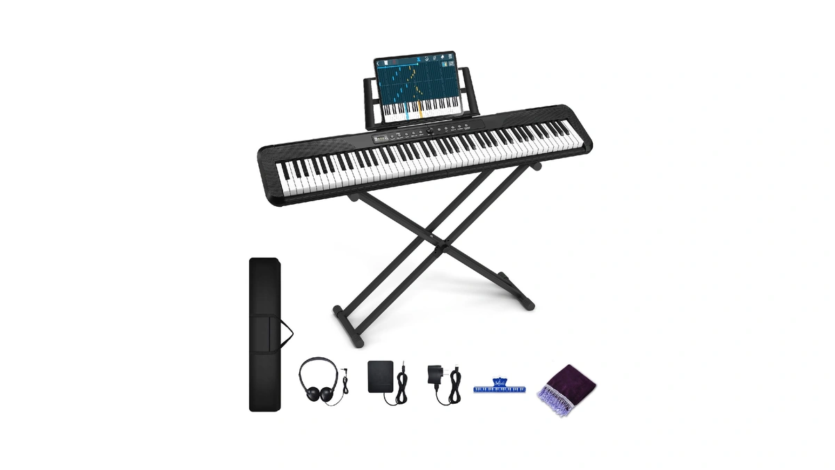 88 Key Piano Keyboard, Electric Digital Piano With Semi Weighted