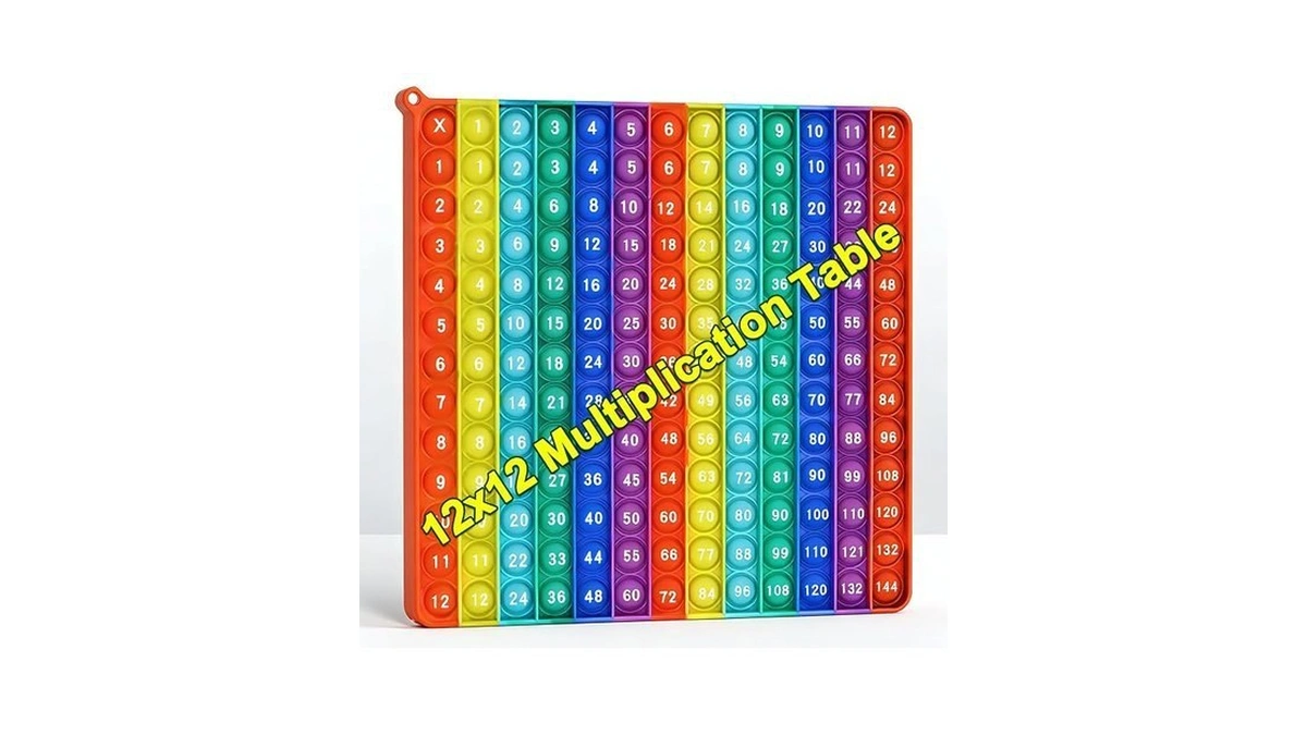 Rainbow Multiplication Table Pop Fidget Toys Educational Math Learning Board