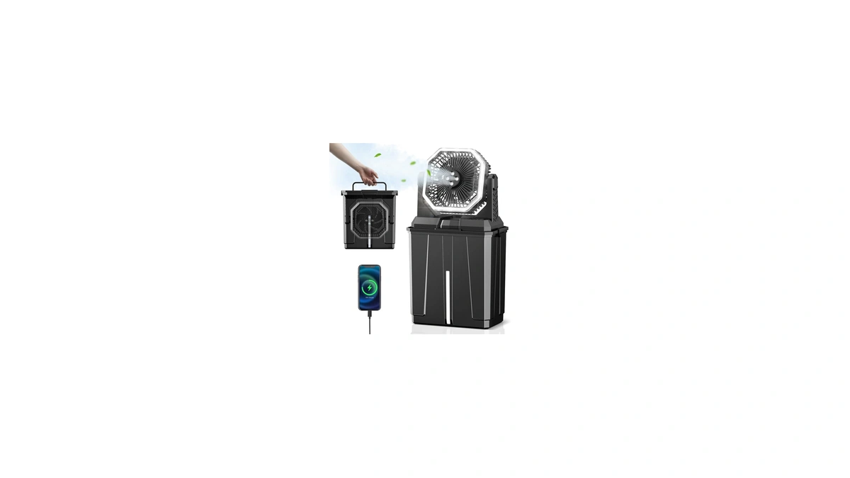 Allsion Rechargeable Misting Fan, 24000mah Camping Misting Fan With 8l