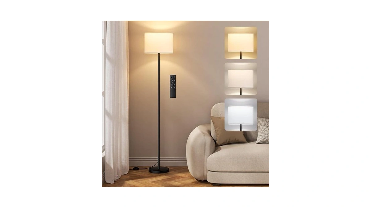 Ambimall Dimmable Floor Lamp For Living Room With Remote, 9w