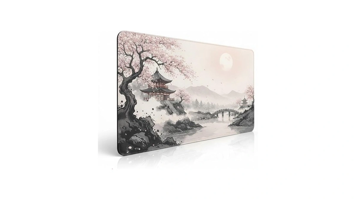 Mouse Pad Anime, Japanese Cherry Blossom Desk Mat For Gaming
