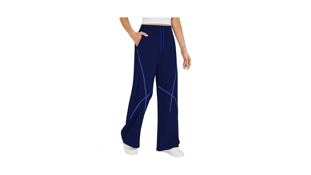 Blooming Jelly Womens Barrel Track Pants Wide Leg Elastic High