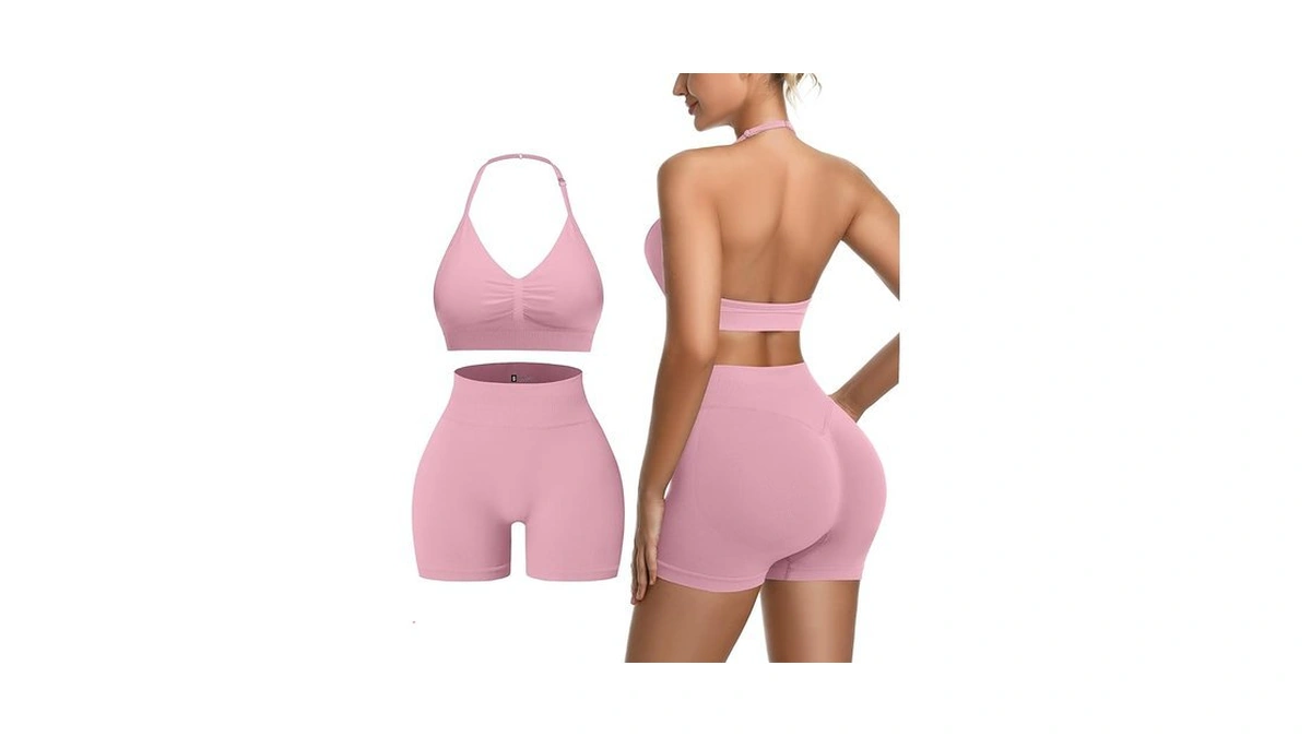 2 Piece Women's Workout Sets Pilates Outfits For Women Padded