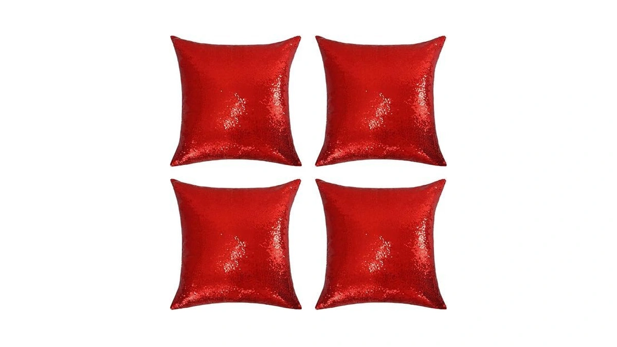 Squarepie Sequin Pillow Covers 18x18 Inch Set Of 4 Glitter
