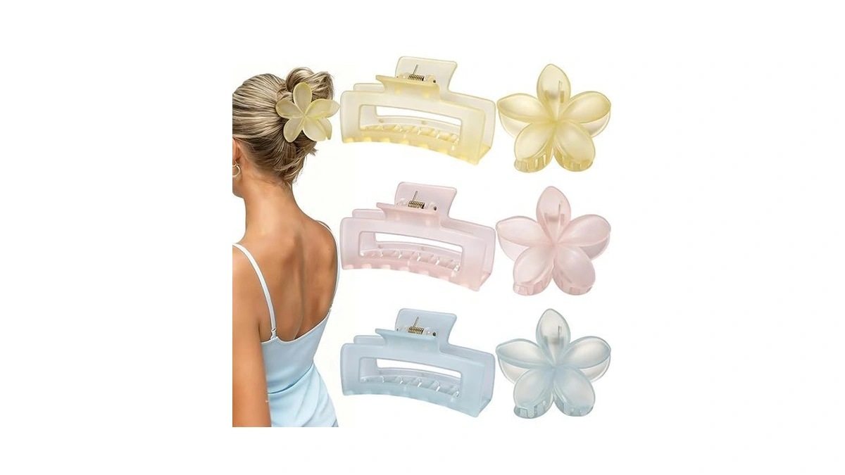 Flower Hair Clips For Women Square Claw Clips For Girls
