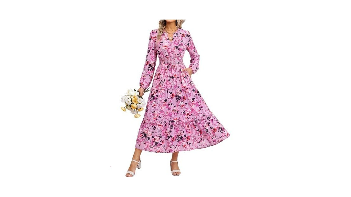 Grace Karin Women's Floral Maxi Dress 2026 Fall Long Sleeve