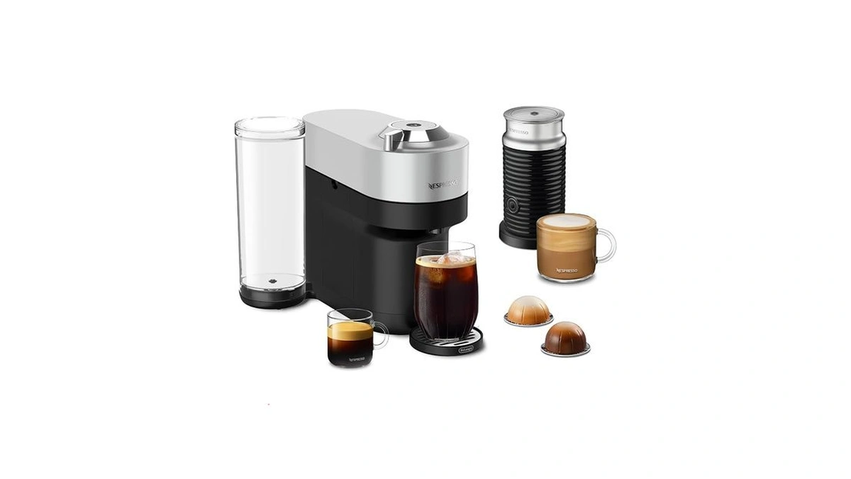 Nespresso Vertuo Pop+ Deluxe By De'longhi With Aeroccino, Silver