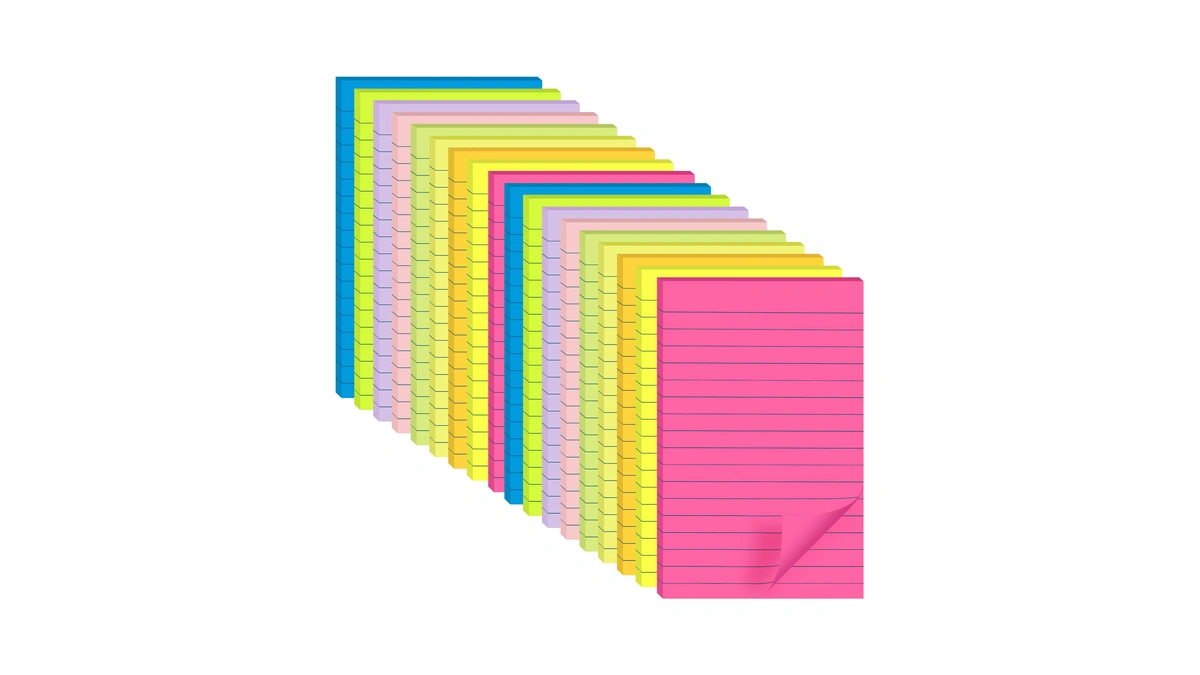 (18 Pack) Lined Sticky Notes 4x6 In Post, Self-stick Pads