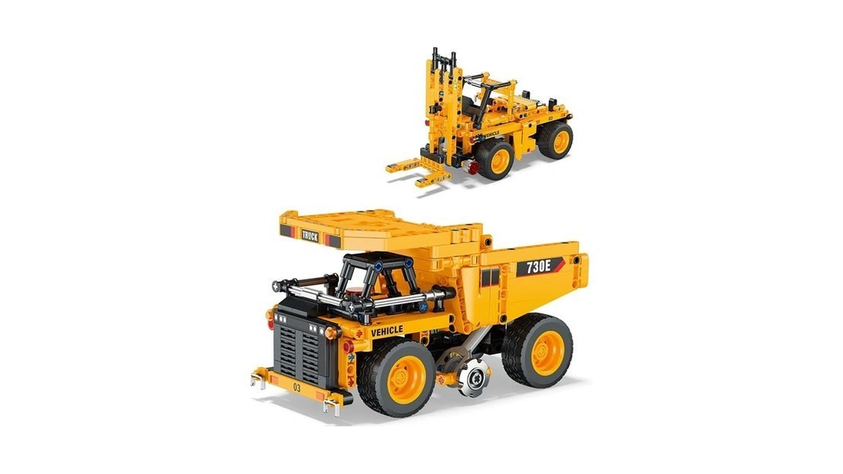 Beepzipp 2-in-1 Construction Vehicle Building Blocks Set: Convertible Mining Dump