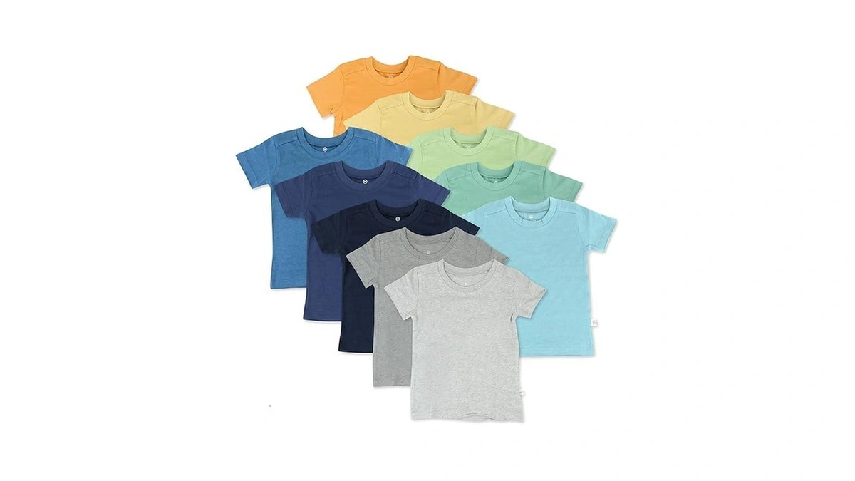 Honestbaby 10-pack Short Sleeve T-shirts For Baby, Toddler, Little Kids,