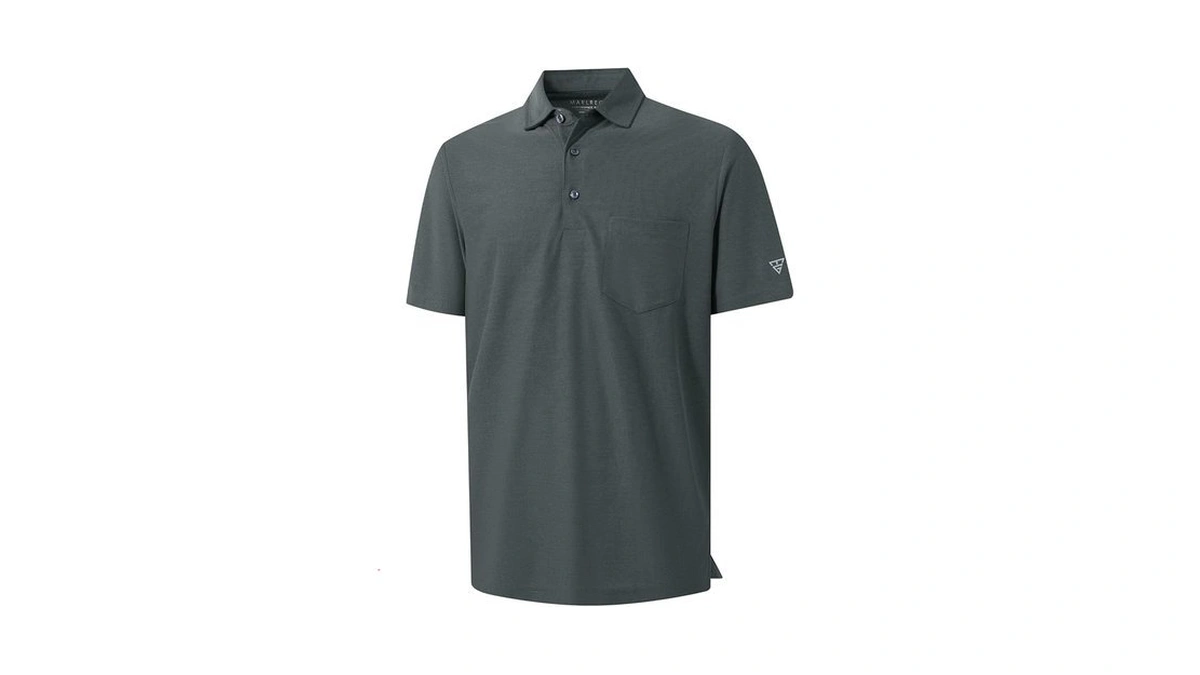 M Maelreg Mens Golf Shirt Pocket Stretch Cllared Moisture Wicking