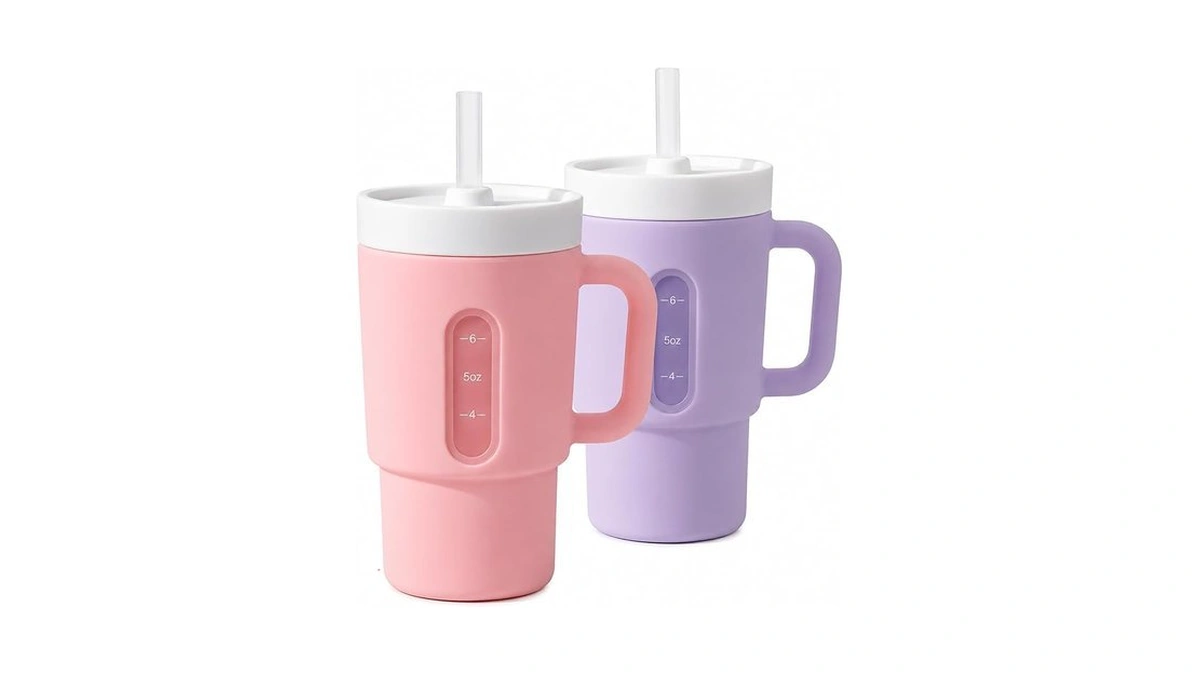 Deecoo® My 1st Tumbler, 7oz Silicone Sippy Cup With Straw
