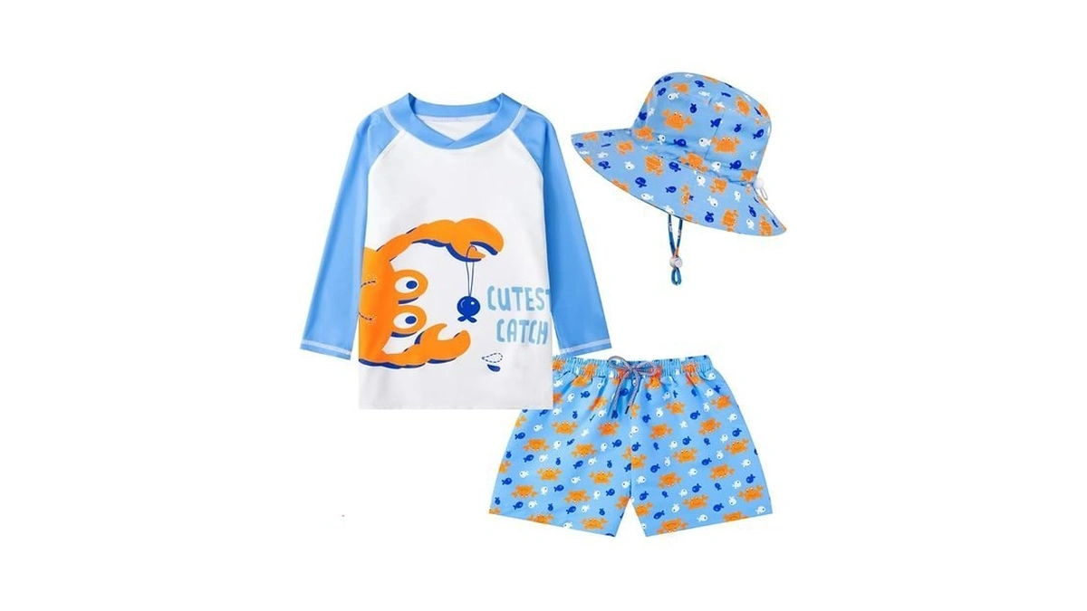 Cutecotton Toddlers Baby Boys' 3-piece Rashguard Sets Bathing Suit Swimsuits