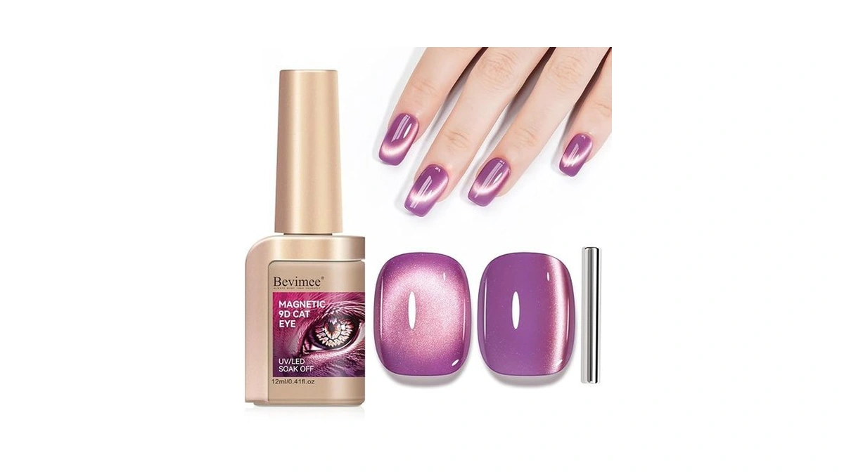 Bevimee Cat Eye Gel Nail Polish - Glass Purple Cateye