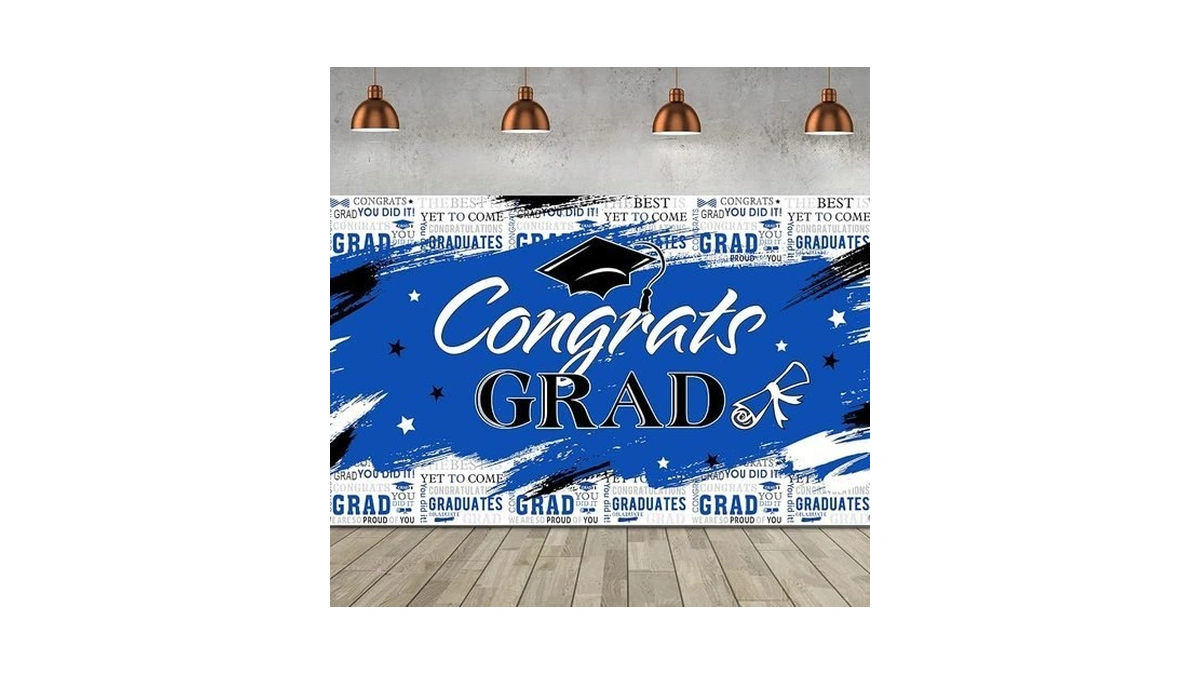 Moukeren Blue 2026 Graduation Party Background Congraduation Party Decorations Supplies