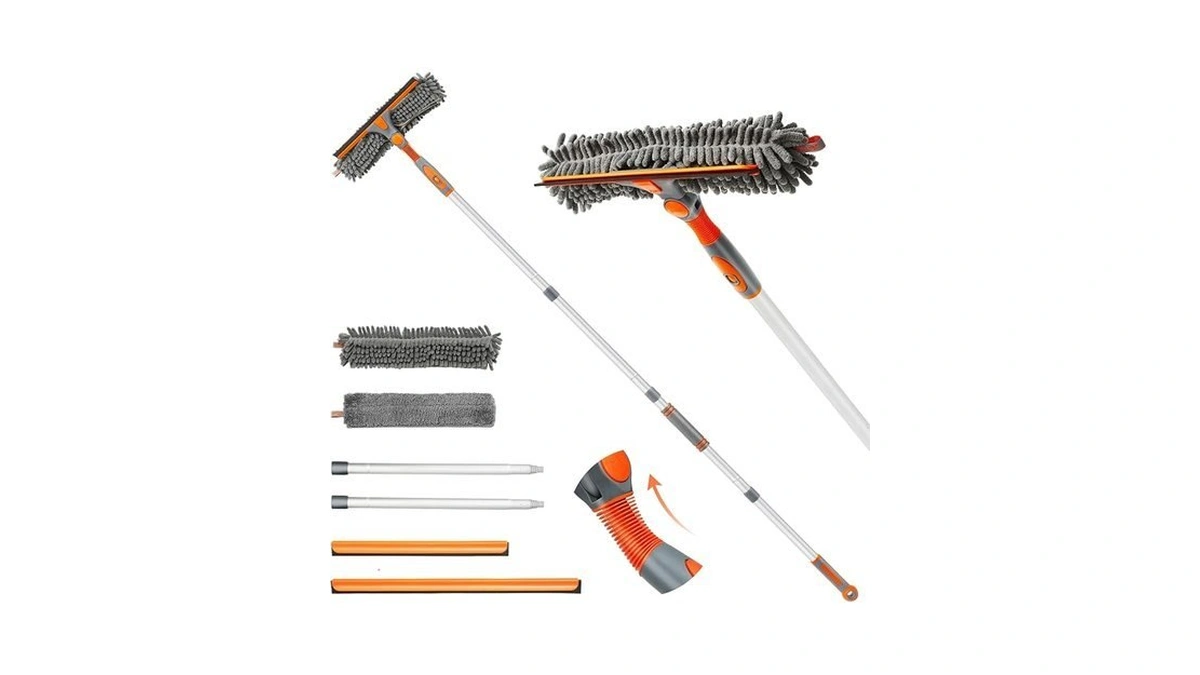 Eazer 89'' Squeegee Window Cleaner 2 In 1 Rotatable Window
