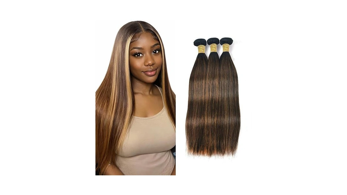 Straight Virgin Human Hair Bundles Ombre Dark Brown To Chestnut