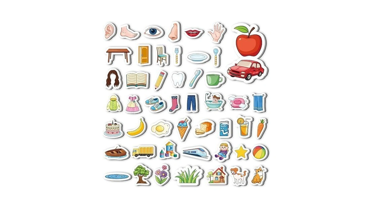 Praxikidy 50 First Words Fridge Magnets For Toddlers,refrigerator Magnets For