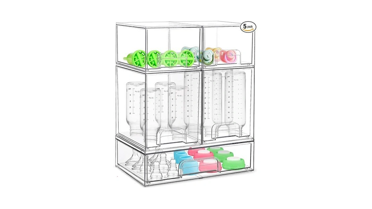 Baby Bottle Organizer For Countertop Food-grade Acrylic Storage For Cabinet