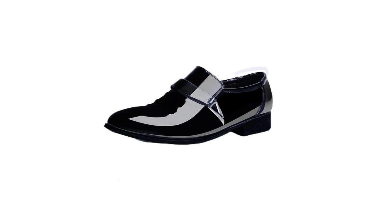 Xipai Mens Tuxedo Shoes Patent Leather Loafers Dress Shoes Black